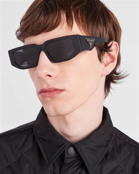 prada matte grey sunglasses|prada symbole rectangular sunglasses.